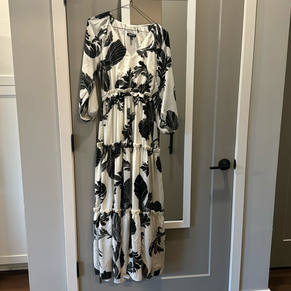 Express Printed Floral Maxi Dress in soft knit fabric